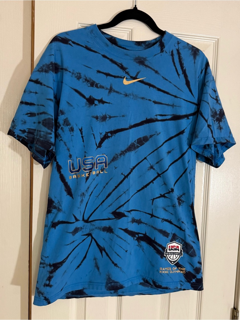 Nike USA Basketball Olympic Tie Dye Tee Blue Team USA Shirt Size Small